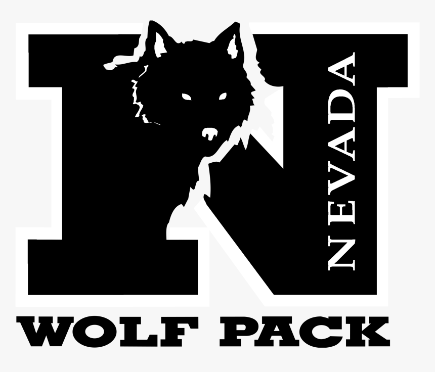 Nevada Wolf Pack Logo Black And White - Black Cat
