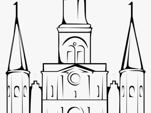 Image Free Library Cathedral Drawing Outline - St Louis Cathedral Black And White Drawing