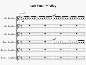 Daft Punk Medley Sheet Music For Alto Saxophone