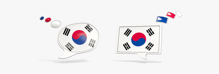 Two Speech Bubbles - South Korea Flag