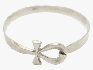 Egyptian Silver Ankh Bangle Bracelet Hallmarked - Bracelet