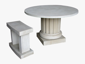 Cast Stone Table With Bench Ms - Transparent Transparent Background Stone Table Png