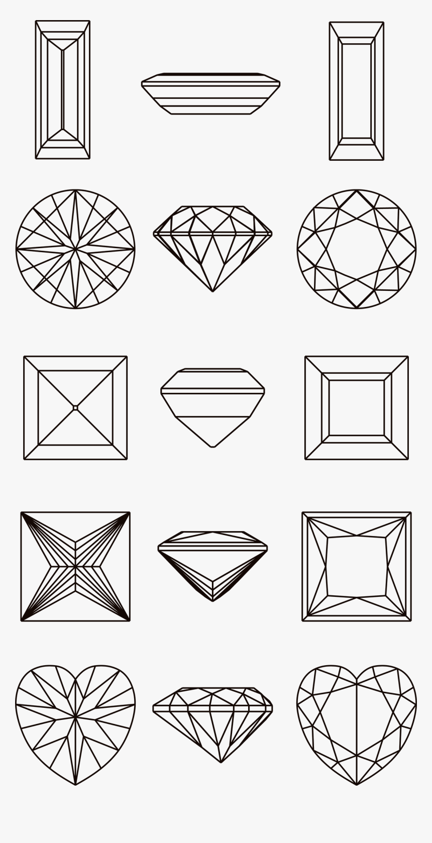 Line Diamond Drawing Illustration Free Transparent - Diamond Illustration