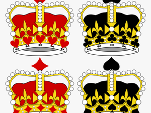 Stylized Crowns For Card Faces - King And Queen Of Hearts Crown