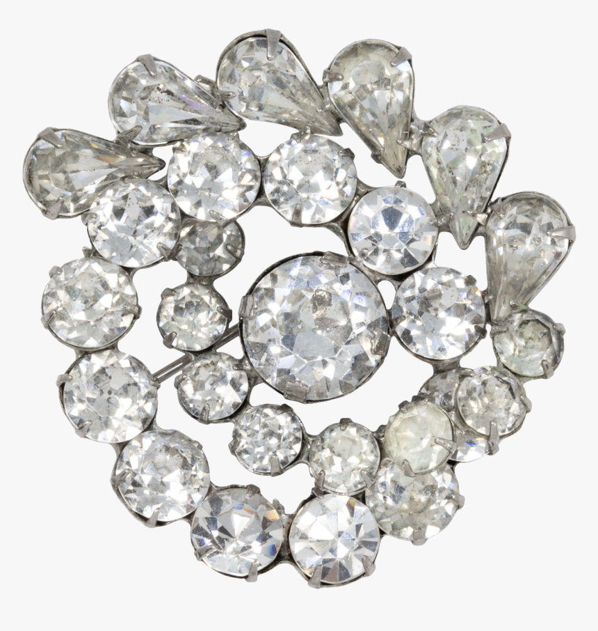 Vintage Weiss Signed Clear Rhinestone Vintage Brooch - Diamond