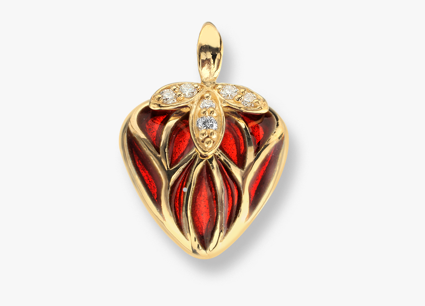 Nicole Barr Designs 18 Karat Gold Heart Necklace -red - Locket
