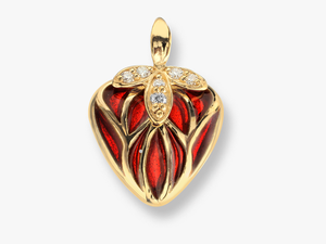 Nicole Barr Designs 18 Karat Gold Heart Necklace -red - Locket