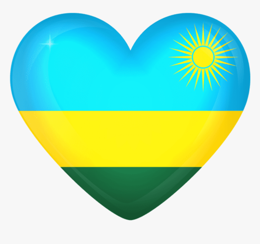 Rwanda Large Heart Flag - Heart