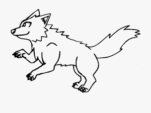 Dog Black And White Line Art Cartoon Clip Art - Outline Picture Of A Wolf