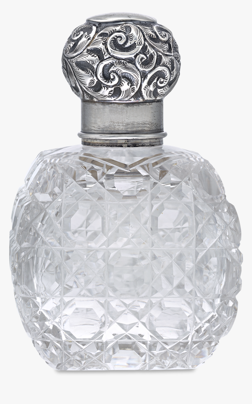 English Silver And Cut Glass Perfume Bottle - Perfume