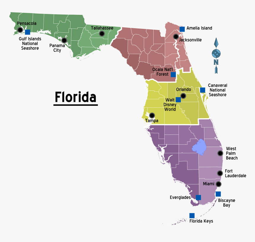 Florida Map Png - Metropcs Flori