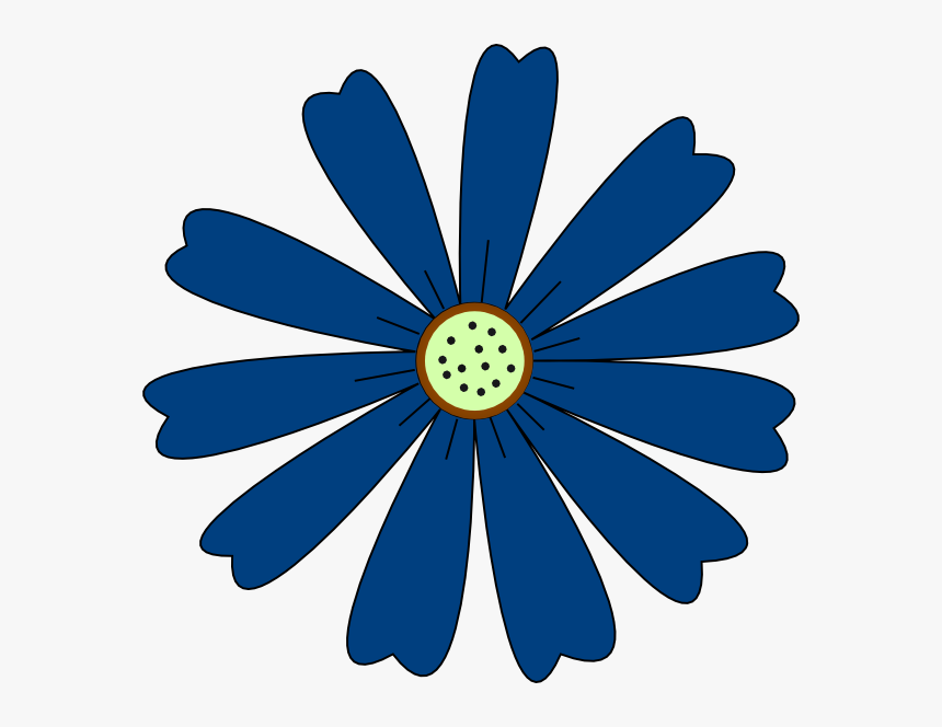 Transparent Blue Flower Border P