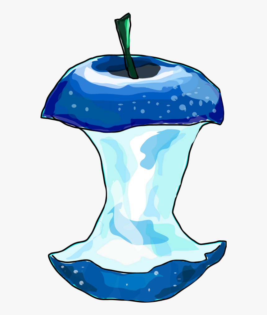 Blue Apple Clip Art - Transparent Eaten Apple Clipart
