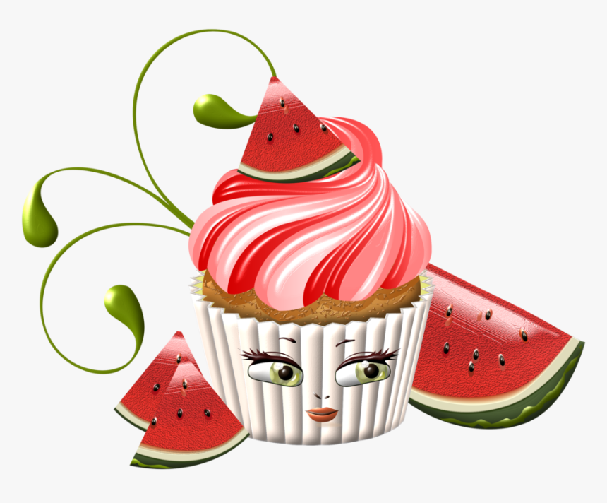 Cupcake Clipart Watermelon - Wat