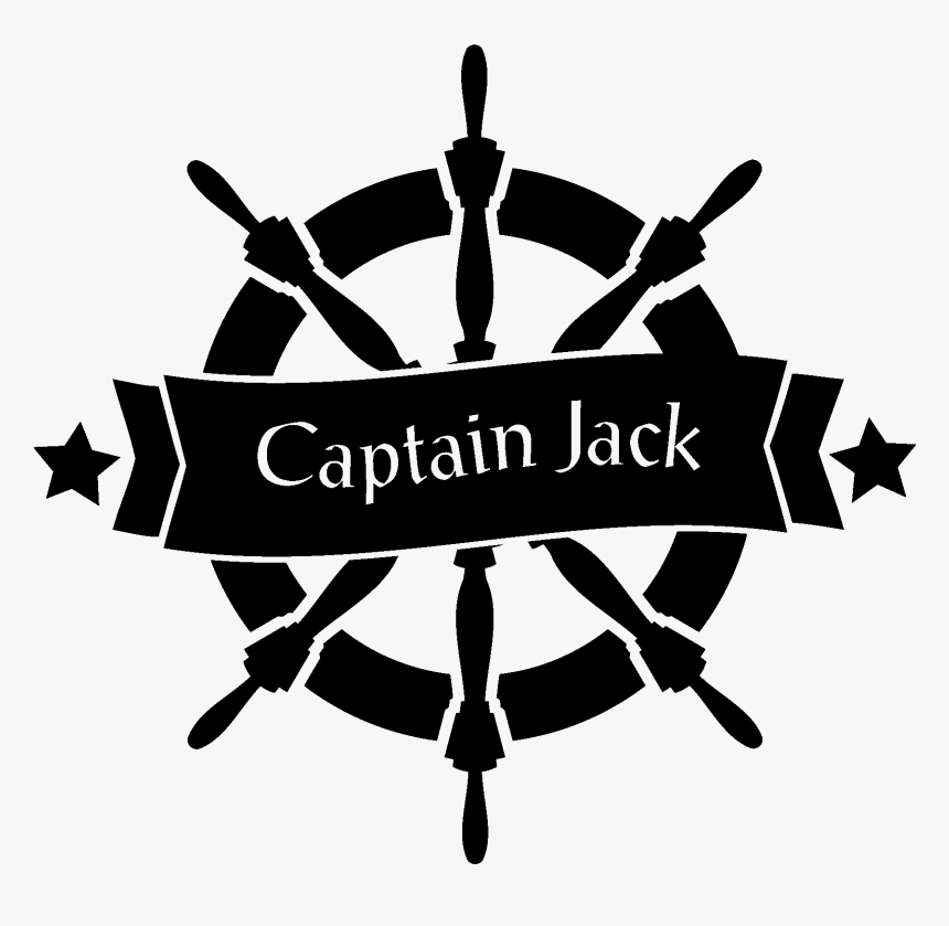 Captains Wheel With Custom Name Inside Banner Decal - Ship Steering Wheel Clipart