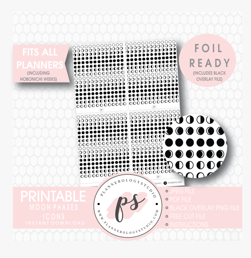 Transparent Moon Icon Png - Free Printable Planner Icon Stickers
