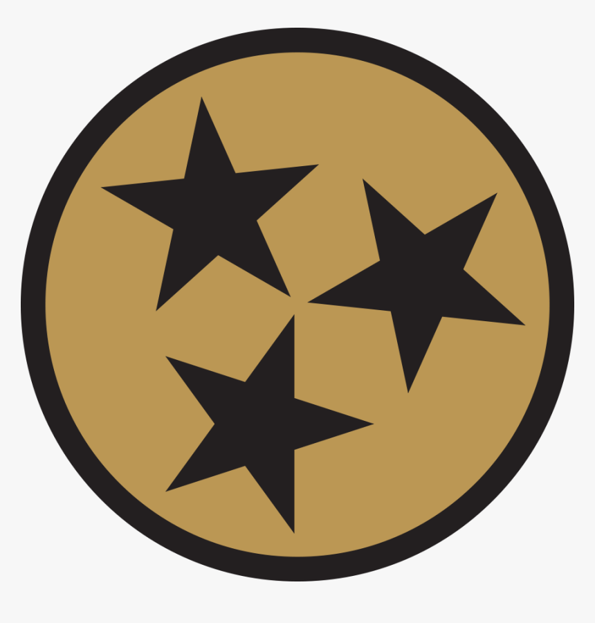 Gold Tri-star 3 Inch All Weather Sticker - Tennessee Tri Star Png