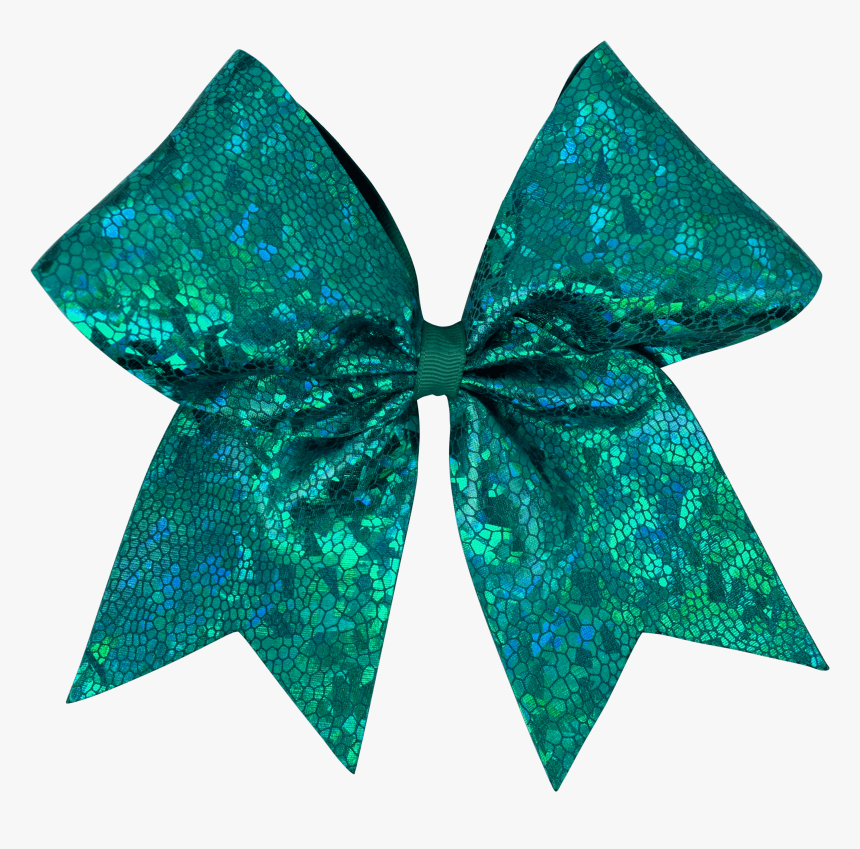 Teal Cracked Ice I Love Cheer® Hair Bow - Cheer Bow Png Green