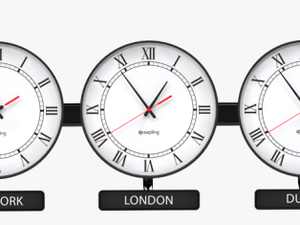 Sapling Round Analog Time Zone Clock - Digital Time Zone Clocks For Wall