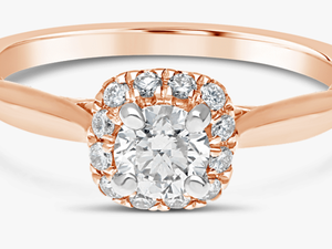 Propose Tonight 14k Rose Gold Princess Diamond Halo - Pre-engagement Ring