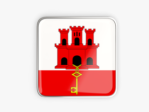 Square Icon With Metallic Frame - Happy National Day Gibraltar