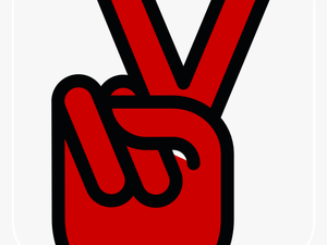 Red Hand Peace Sign