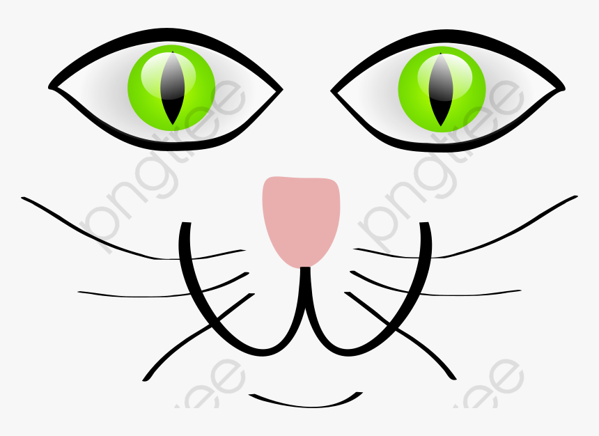 Cat Face Clipart - Cat Eyes Clip Art Black And White