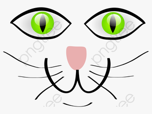 Cat Face Clipart - Cat Eyes Clip Art Black And White