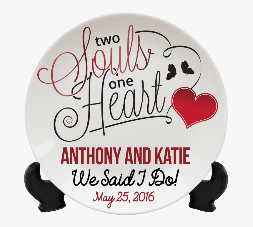 Two Souls One Heart Wedding Keepsake Personalized Plate - Two Souls One Heart Quotes