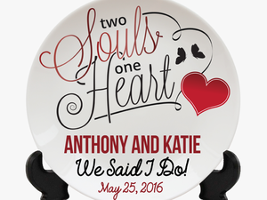 Two Souls One Heart Wedding Keepsake Personalized Plate - Two Souls One Heart Quotes