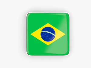 Square Icon With Frame - Brazil Flag