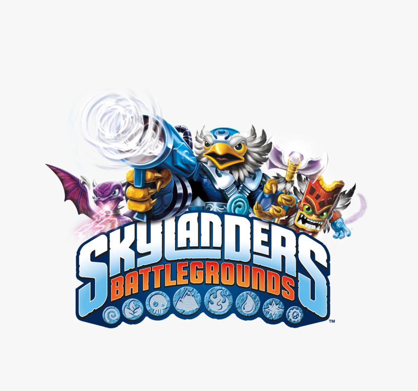 Skylanders Battlegrounds Logo With Characters - Skylanders Spyro-s Adventure