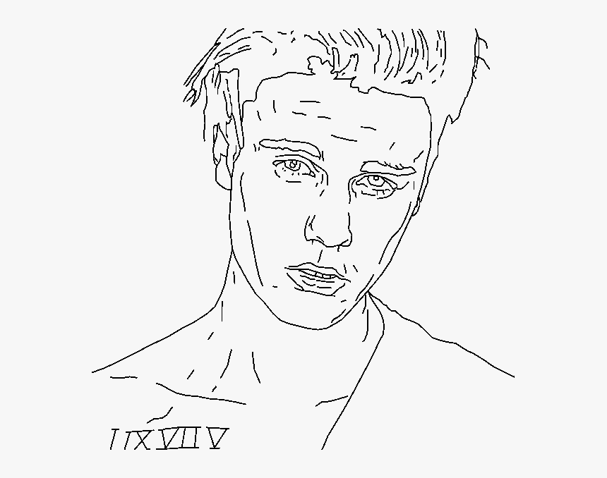 Transparent Justin Bieber Face Png - Sketch