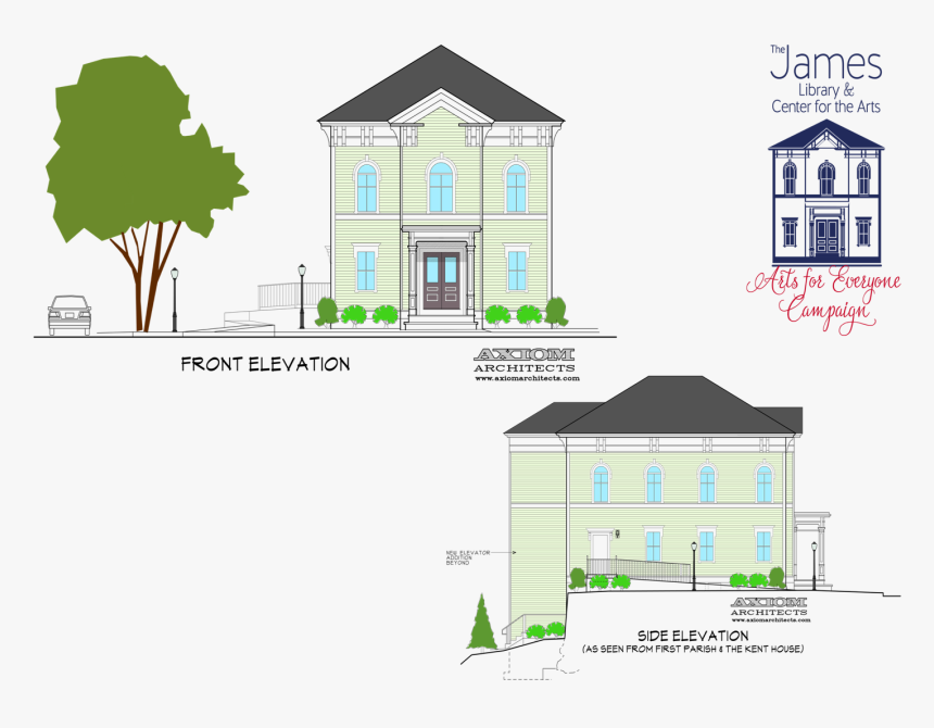 James Front And Side Elevation - Tree
