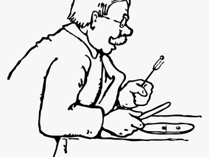 Person Eating Clipart - Old People Eating Drawing