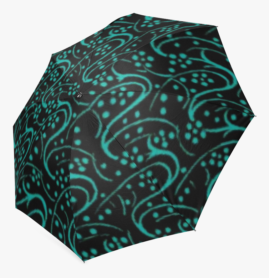 Vintage Swirl Floral Teal Turquoise Black Custom Auto - Umbrella