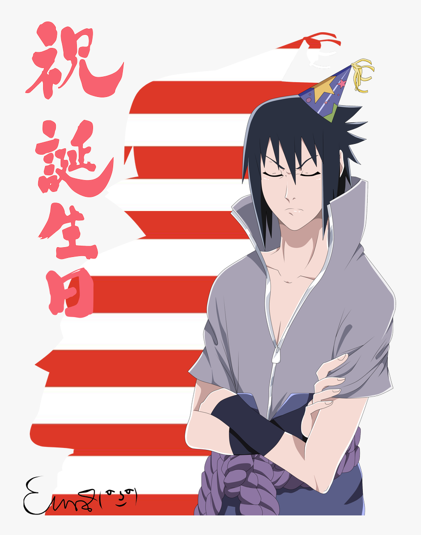 Sasuke With A Birthday Hat