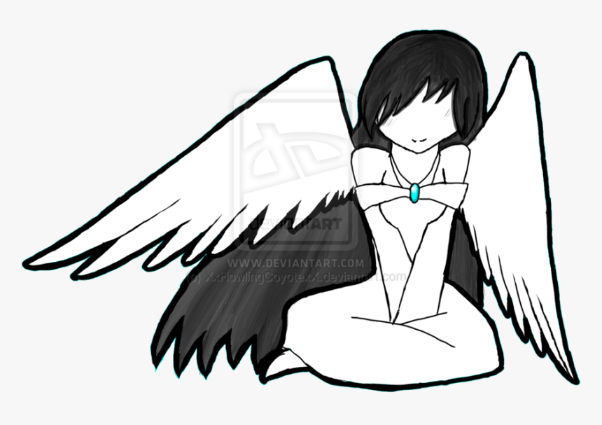Black And White Anime Angel By T