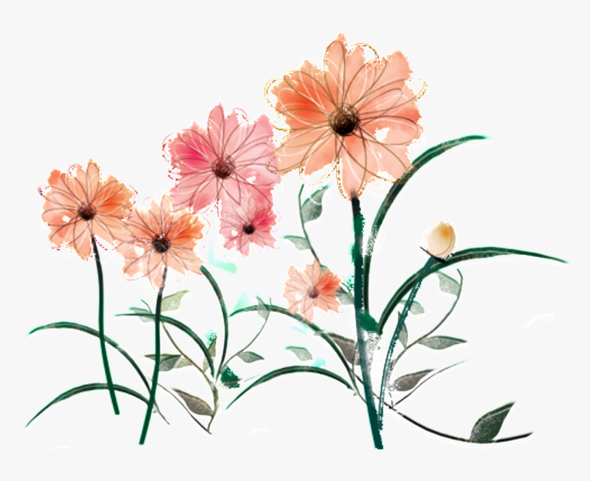 Fresh Water Pink Hand Painted Chrysanthemum Decorative - Illustration