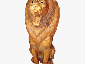 Wooden Lion Carving Png