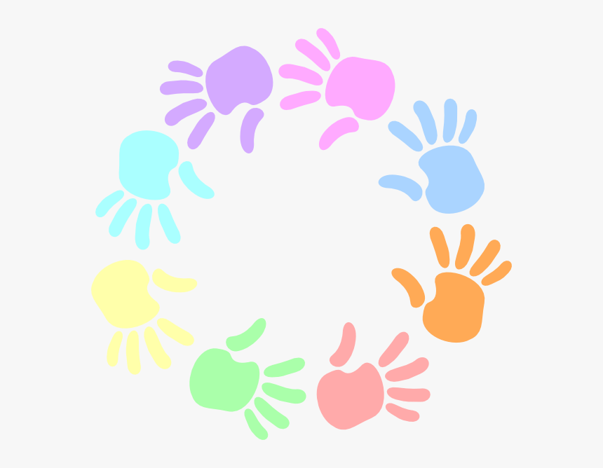 Colorful Circle Of Hands Svg Cli