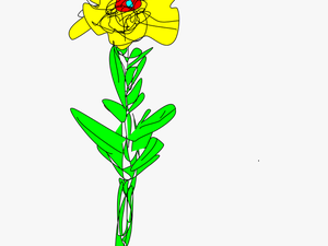Simple Yellow Flower - Clip Art