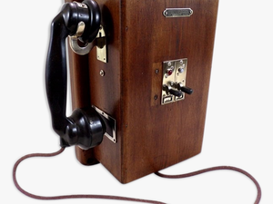 Phone Old Telephone Standard Wooden Brass And Metal - Plywood