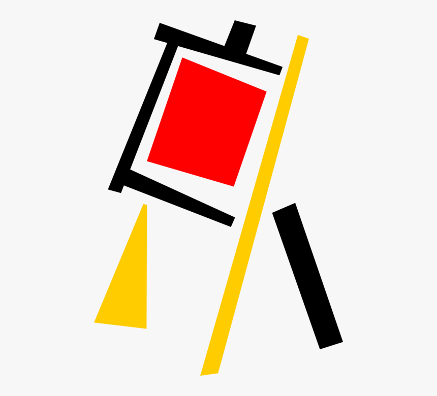 Vector Illustration Of Visual Arts Artist S Easel With