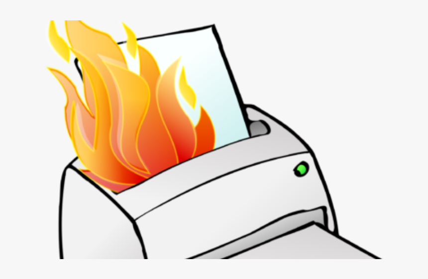 Fax Machine On Fire - Clip Art Printer