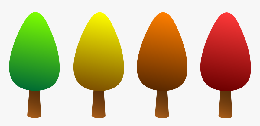 Four Cute Simple Round Trees - F