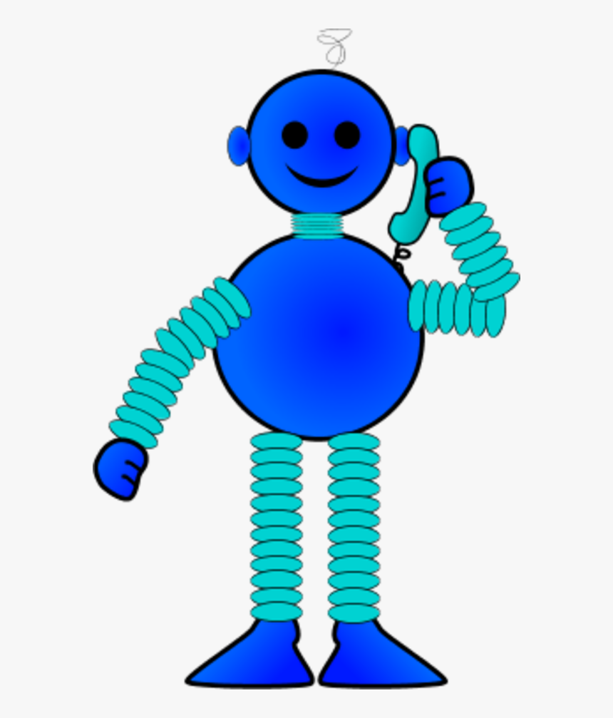 Robot Talking On Telephone - Robot Body Art Clip Transparent Png