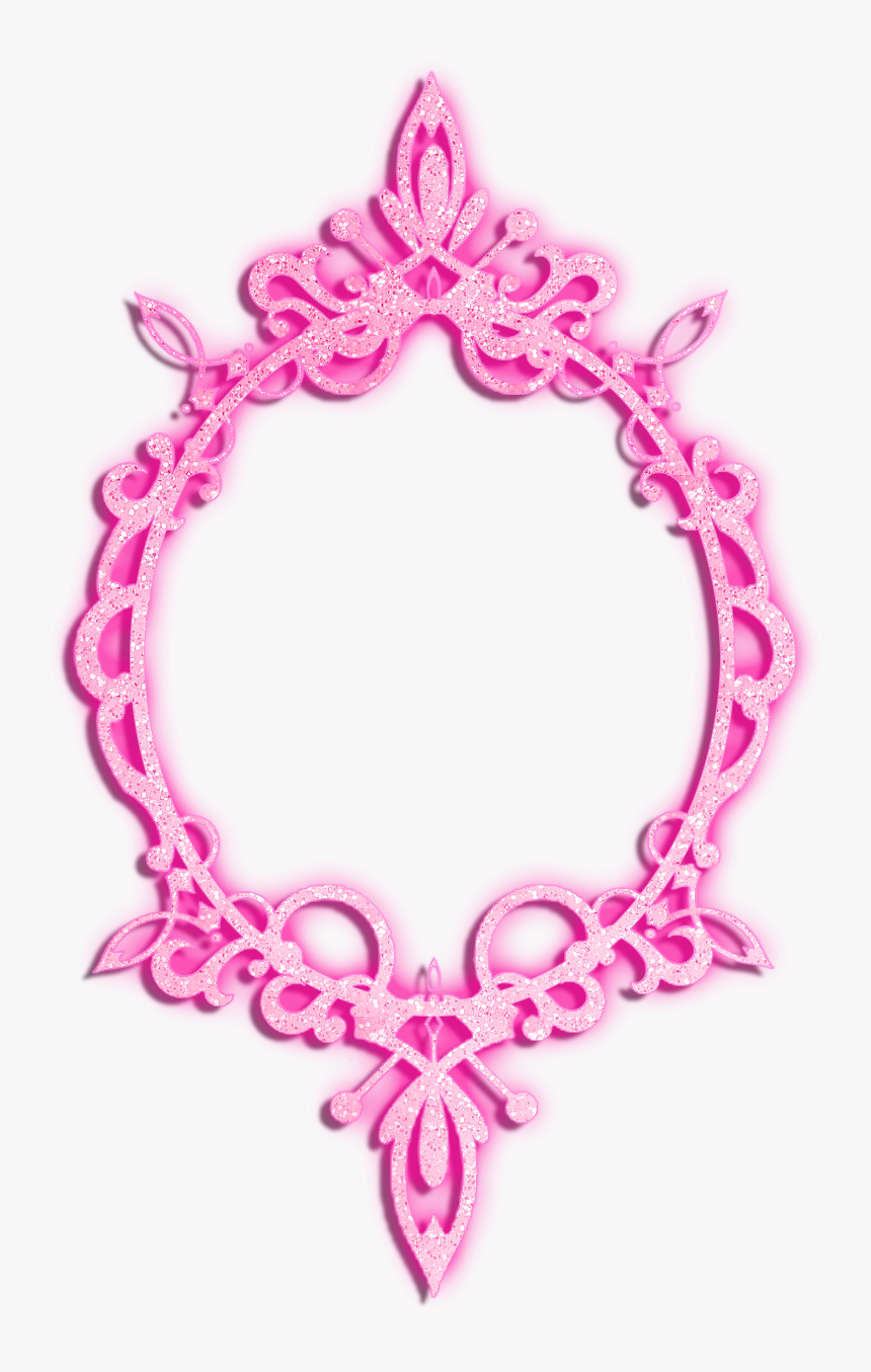Glitter Clip Art - Frame Circle Pink Png