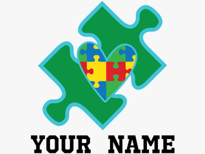 Autism Puzzle Piece Heart Personalized Button - Portable Network Graphics
