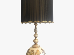 Hollywood Regency Style Large Gold Gilded Lamp And - Lampshade
